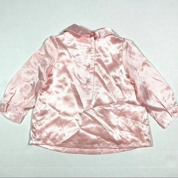 New Janie and Jack Girls Mock Neck Blouse Pink Polyester - Picture 2 of 4